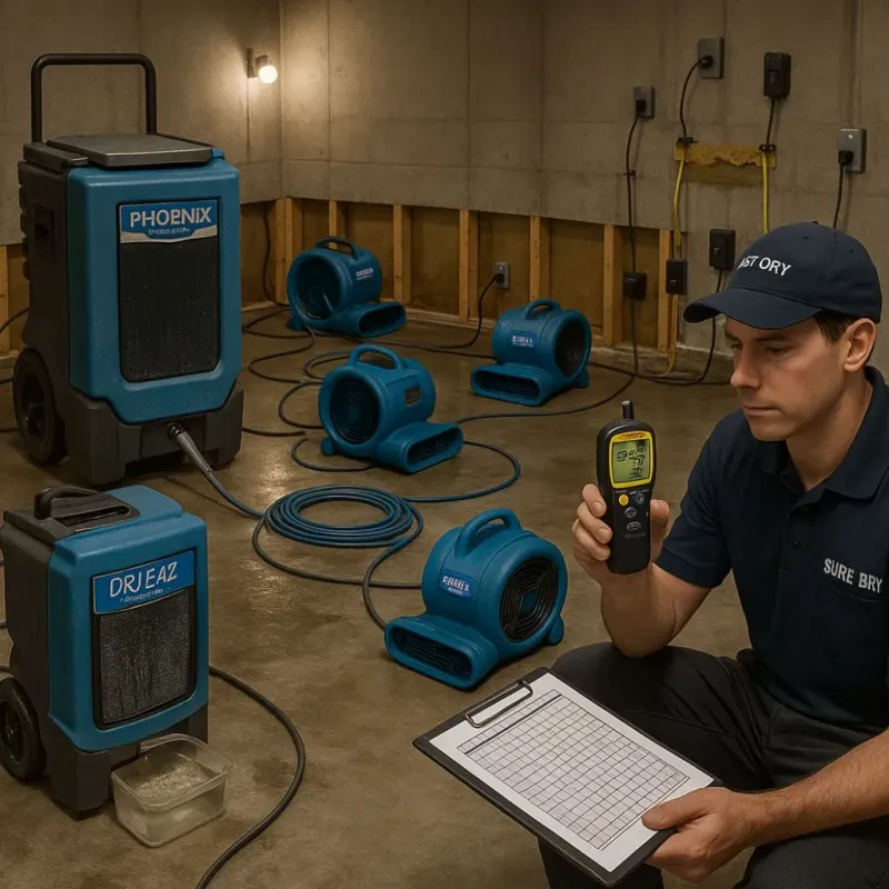 Structural Drying and Dehumidification process in Grayville, IL